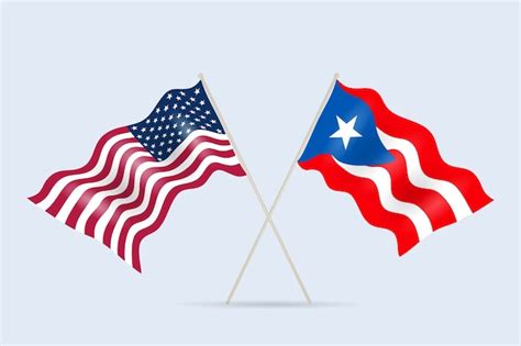 Premium Vector | Flags puerto rico and usa relationship.