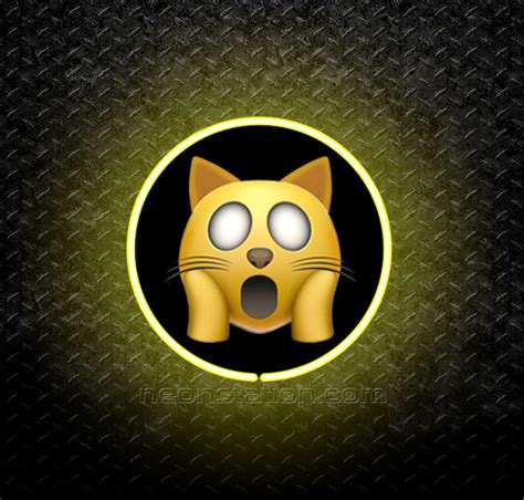 Cat Face Screaming In Fear Emoji 3D Neon Sign For Sale // Neonstation