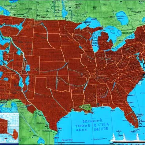 A detailed 3D map of The USA | Stable Diffusion | OpenArt