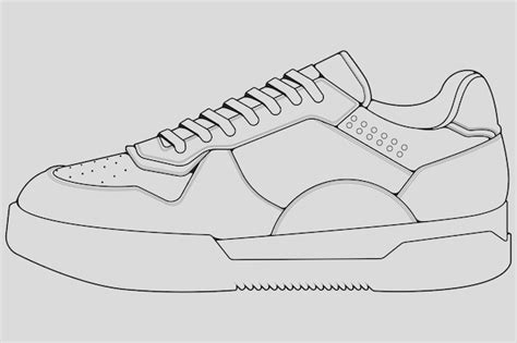 Premium Vector | Outline cool sneakers shoes sneaker outline drawing ...