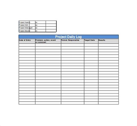 Daily Log Template - 09+ Free Word, Excel, PDF Documents Download ...