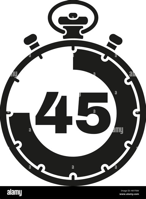 The 45 seconds, minutes stopwatch icon. Clock and watch, timer ...