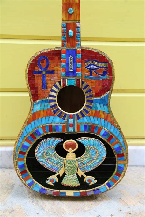 Egyptian design mosaic on my old guitar Mosaic Tile Art, Egyptian ...