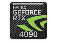 nVidia GeForce RTX 4090 1"x1" Chrome Effect Domed Case Badge / Sticker ...