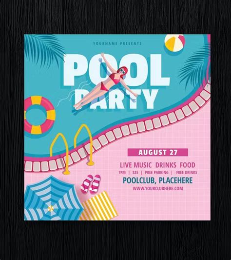 Pool Party Flyer Template PSD