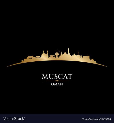 Muscat oman city skyline silhouette black Vector Image