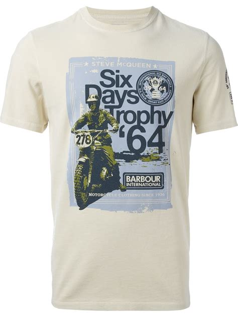 Lyst - Barbour Steve Mcqueen Tshirt in Natural for Men