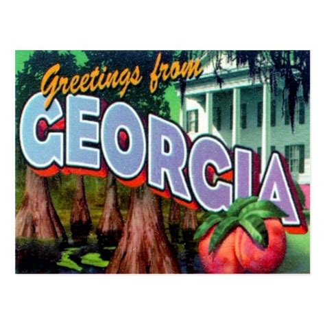 Georgia Postcard | Zazzle.com | Georgia, Postcard, Travel nursing