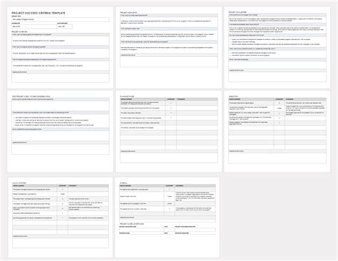 Project Management Success Criteria Template