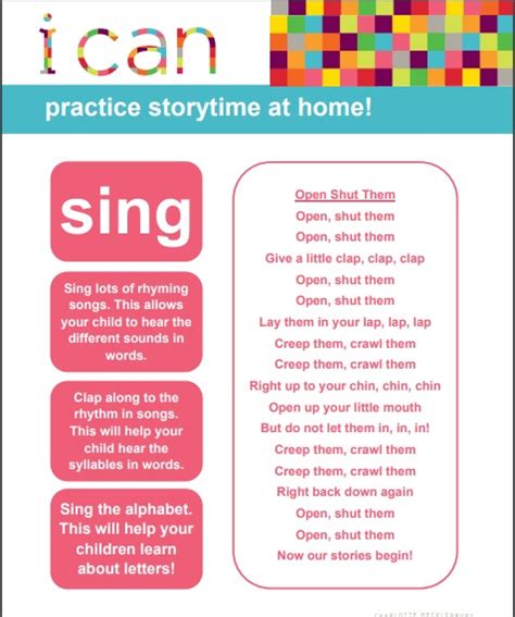 Sing Along at Our Digital Storytimes: Open Shut Them Lyrics | ImaginOn