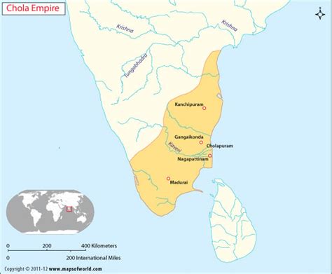 Chola Empire -Map, Chola Dynasty of India