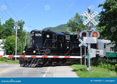 Adirondack Scenic Railroad in Saranac Lake, NY Editorial Photo - Image ...