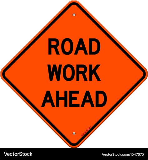 Road work ahead sign Royalty Free Vector Image