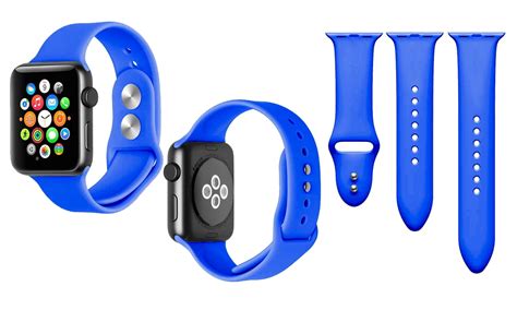 SPYCASE Apple Watch Band 42/44/45mm Blue 3pcs Adjustable Size Silicone ...