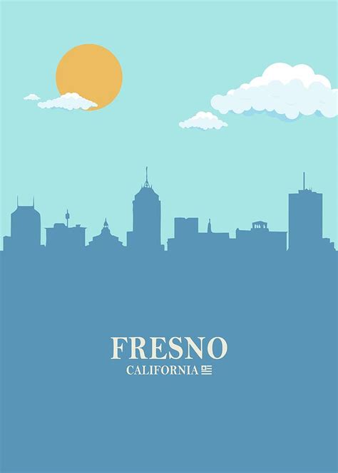 Fresno City Skyline Bluesky Digital Art by Ahmad Nusyirwan | Fine Art ...