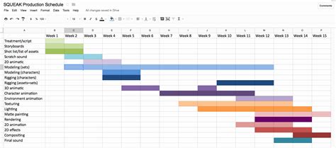 Film Production Schedule Template Google Sheets