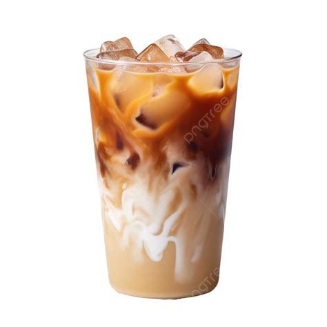 Cold Brewed Iced Latte Coffee On Plastic Cup Side View Generative Ai Technology, Ice, Coffee ...