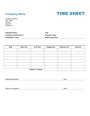 Employee time sheet template in Word and Pdf formats