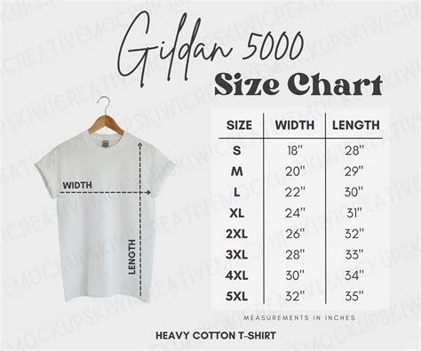 GILDAN 5000 Size Chart Guide T-Shirt Size Chart G5000 | canoeracing.org.uk