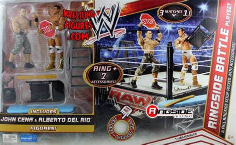 WWE Ringside Battle Playset w/ John Cena & Alberto Del Rio Figures ...