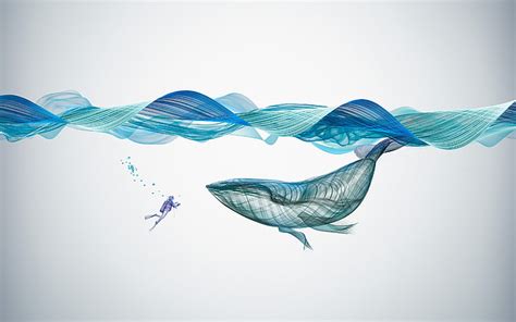 HD wallpaper: Creative, Underwater, Illustration, Graphics, Whale | Wallpaper Flare