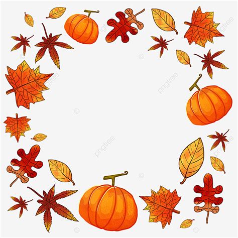 Autumn Leaves Border Clipart Transparent Background, Pumpkin Leaves ...