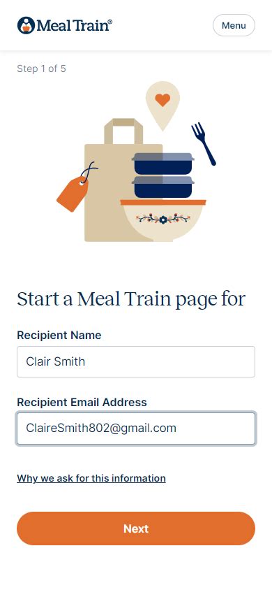 How to set up a free Meal Train® page - Meal Train Help