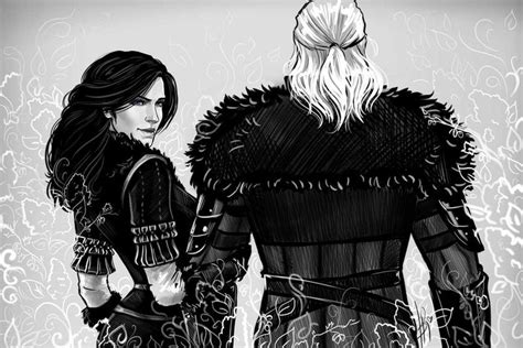 Yennefer and Geralt by NastyaSkaya on DeviantArt