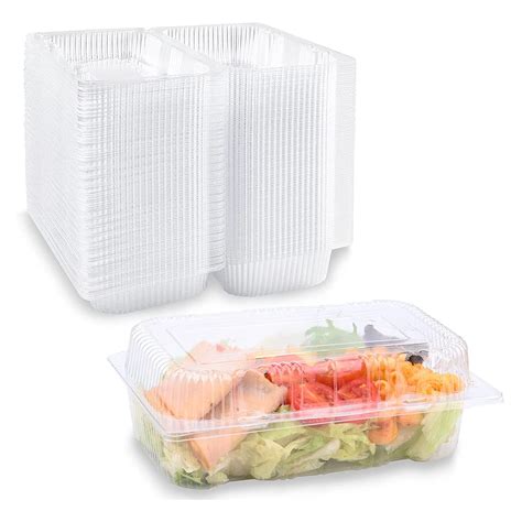 Buy 40 Pack Disposable Clear Plastic Hinged Food Containers with Lids ...