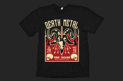 Death Metal T-Shirt Design Template By muhamadiqbalhidayat | TheHungryJPEG