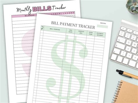 Monthly Bill Tracker Printable