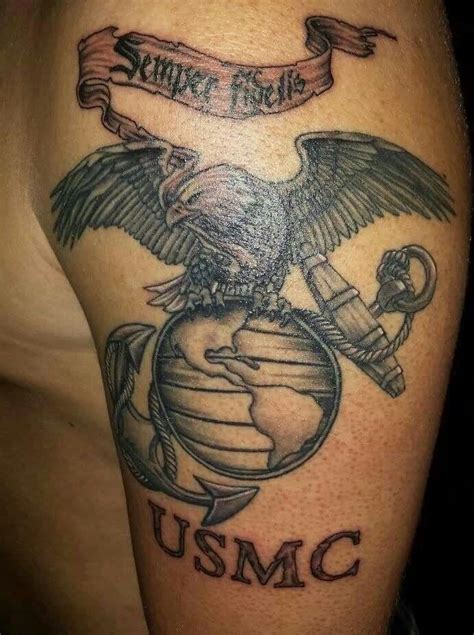 Eagle, Globe, & Anchor. Marine Corps Men Shoulder Tattoo Usmc