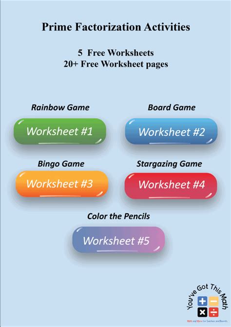 Prime Factorization Activities | Free Printable