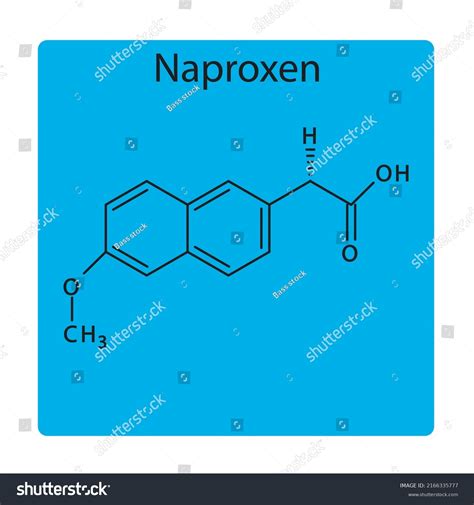 Naproxen Molecular Structure Flat Skeletal Chemical Stock Vector ...