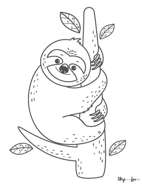 Sloth Coloring Pages For Kids