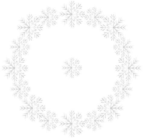 Snowflakes Round Border PNG Clipart