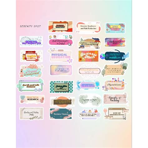 Notebook Subjects Stickers Set (ABM Strand) | Shopee Philippines