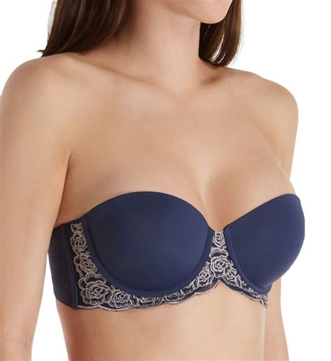 Maidenform NAVY/GLOSS COMBO Love The Lift Push-Up Strapless Bra, US 40B ...