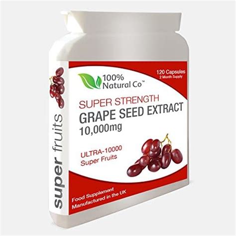 Grape Seed Capsules 100% Natural Co Super Strength Extract: Amazon.co.uk: Health & Personal Care