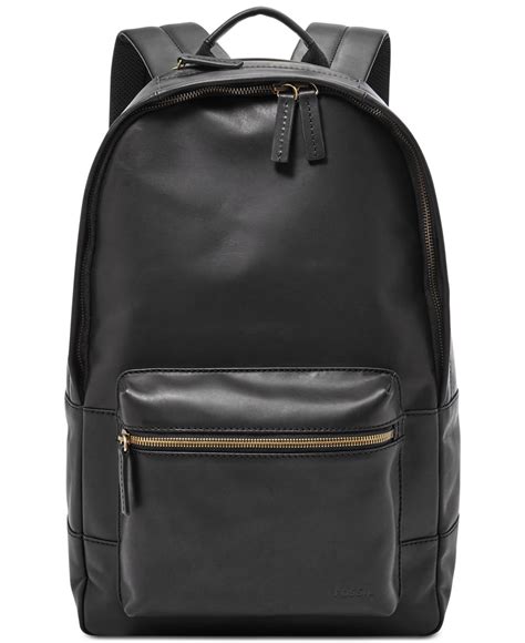 Fossil Estate Leather Backpack in Black for Men - Lyst