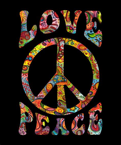 Love Peace Sign Hippie Digital Art by Manuel Schmucker - Fine Art America