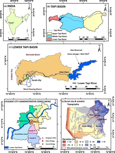 Detailed index map of Tapi basin including study reach of the lower ...