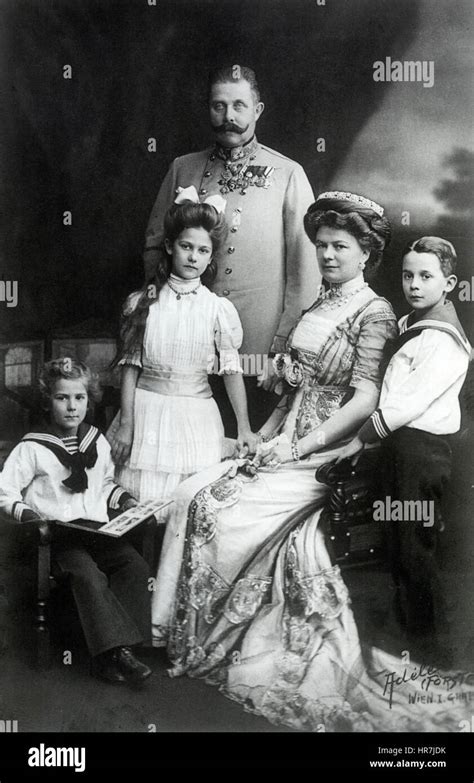 ARCHDUKE FRANZ FERDINAND OF AUSTRIA with his family in 1910. From Stock ...