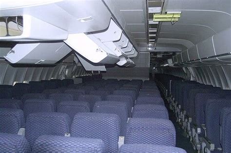 Retired Continental Airlines DC-10-30 economy cabin. This aircraft was scrapped in 2003. Image ...