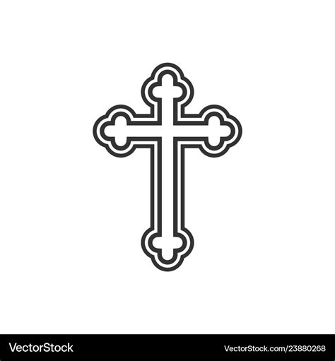 Orthodox cross icon flat design Royalty Free Vector Image