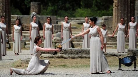 Olympic flame ceremony in Greece - BBC News