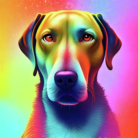 020 Portrait of a Brown Labrador Art Digital Art by Large Wall Art For ...