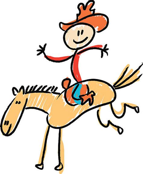 Cowboy Stick Figure Cartoon Illustrations, Royalty-Free Vector Graphics & Clip Art - iStock