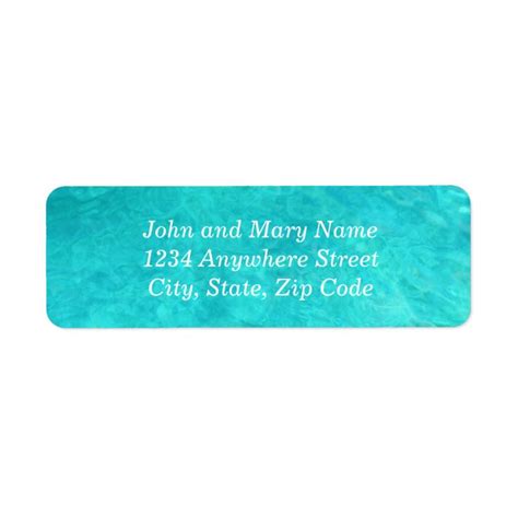 Marine Blue Water Color Return Address Label | Zazzle