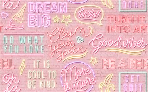 Neon Vibes Pink Bricks - Rebel Walls